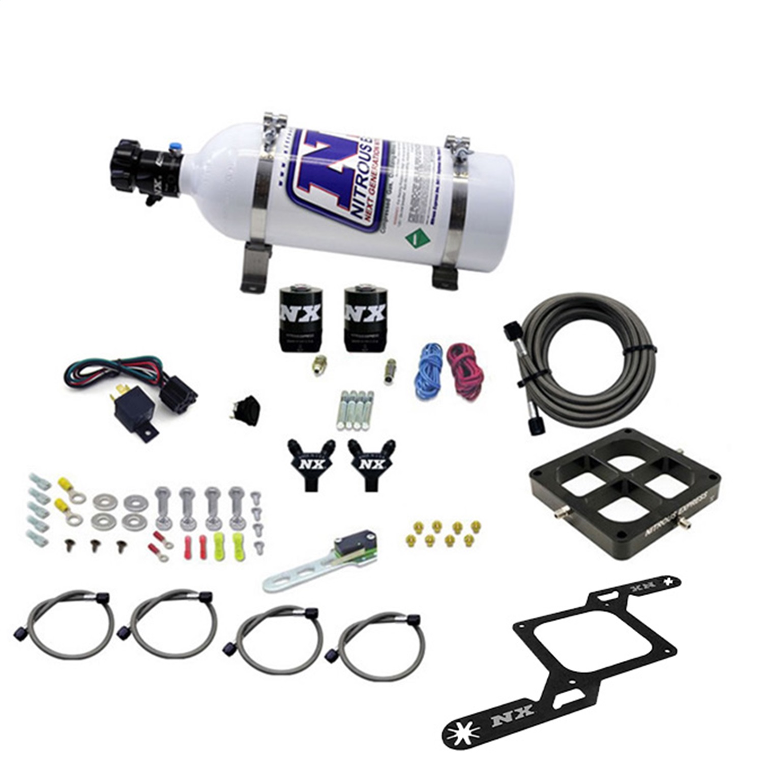 Nitrous Express 60547-05 - Dominator Billet Crossbar Pro-Power Nitrous Kit (100-500HP) w/5lb Bottle
