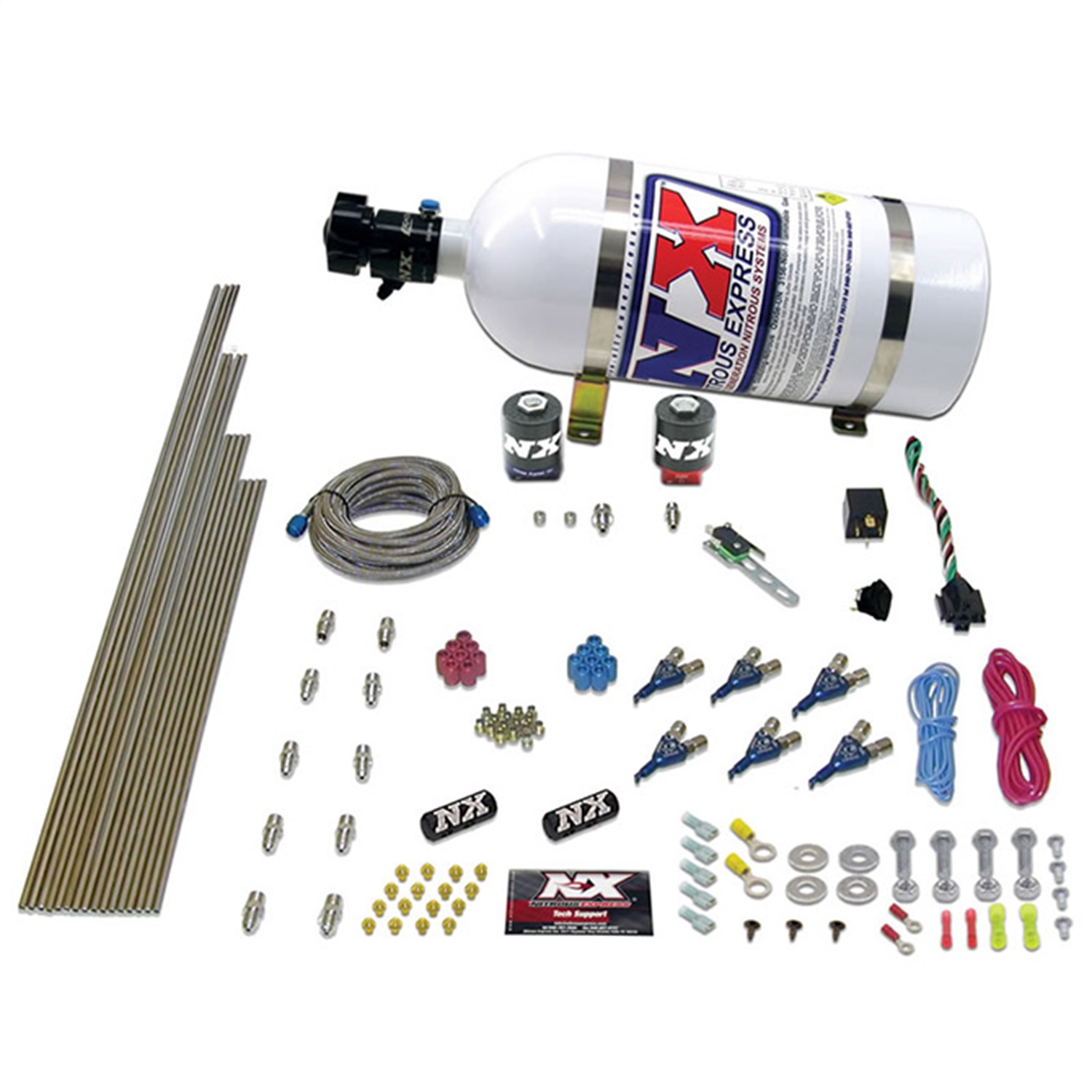 Nitrous Express 80065-15 - 6 Cyl Alcohol Nitrous Kit (150-375HP) w/15lb Bottle