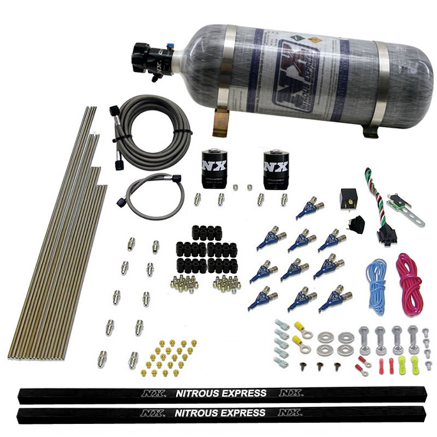 Nitrous Express 81000EFI-12 - 10 Cyl Piranha Nozzle Direct Port Nitrous Kit (250-500HP) w/Composite Bottle Nitrous Express 81000EFI-12 - 10 Cyl Piranha Nozzle Direct Port Nitrous Kit (250-500HP) w/Composite Bottle