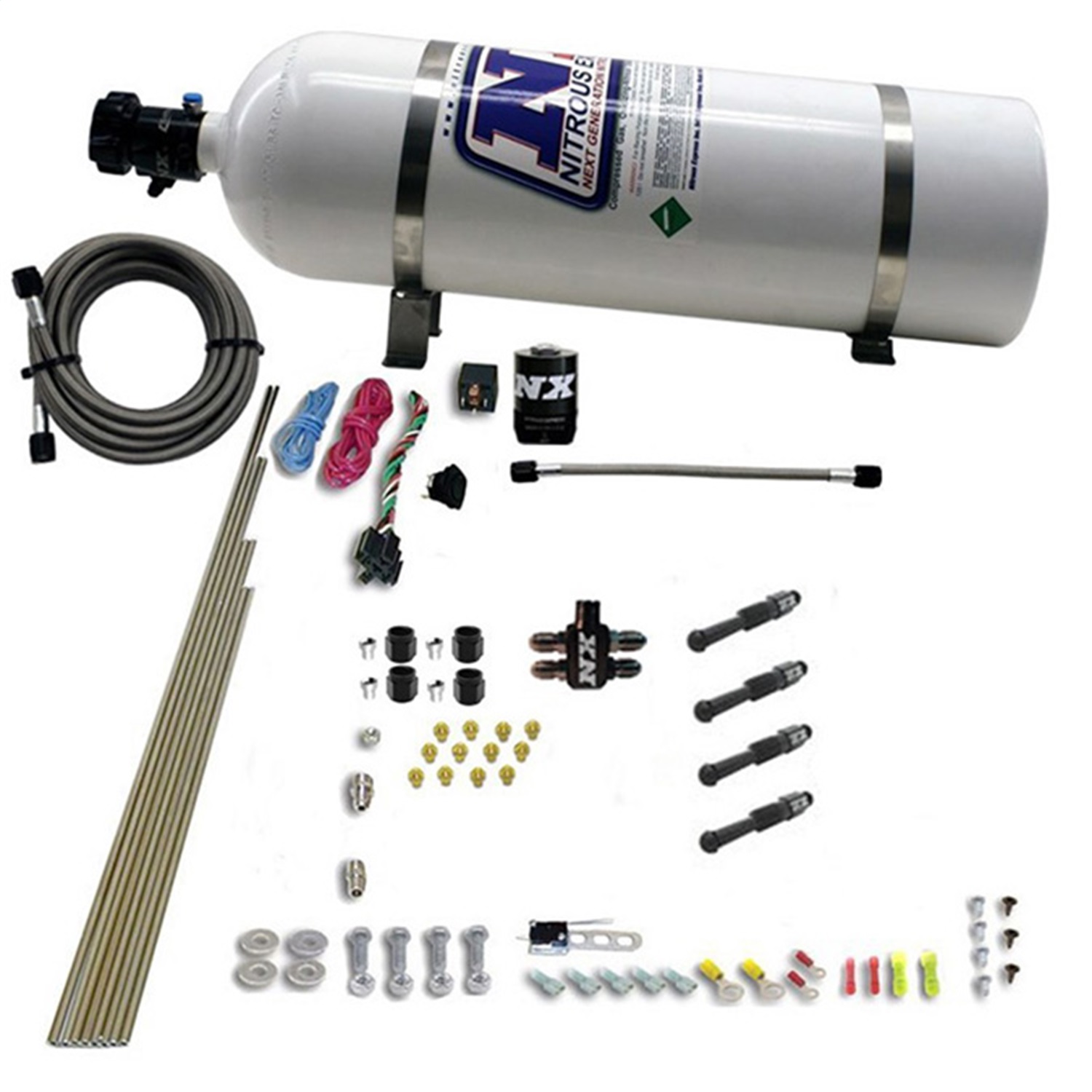 Nitrous Express 93046-15 - Dry Direct Port Nitrous Kit 4 Cyl w/15lb Bottle Nitrous Express 93046-15 - Dry Direct Port Nitrous Kit 4 Cyl w/15lb Bottle