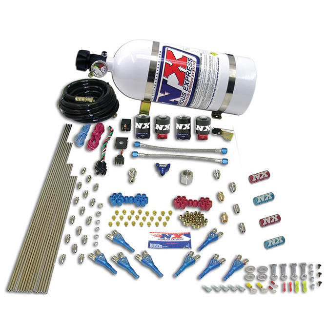 Nitrous Express 90100-00 - Street Shark Gas 4 Solenoids Nitrous Kit (100-150-250HP) w/o Bottle