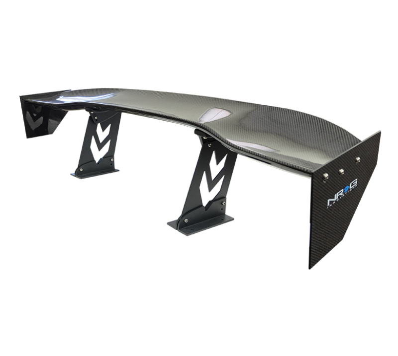 NRG CARB-A590NRG - Carbon Fiber Spoiler - Universal (59in.) Logo Large End Plates NRG CARB-A590NRG - Carbon Fiber Spoiler - Universal (59in.) Logo Large End Plates