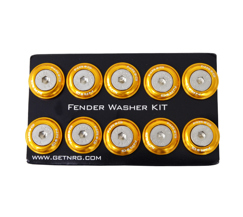 NRG FW-100RG - Fender Washer Kit w/Rivets For Plastic (Rose Gold) - Set of 10