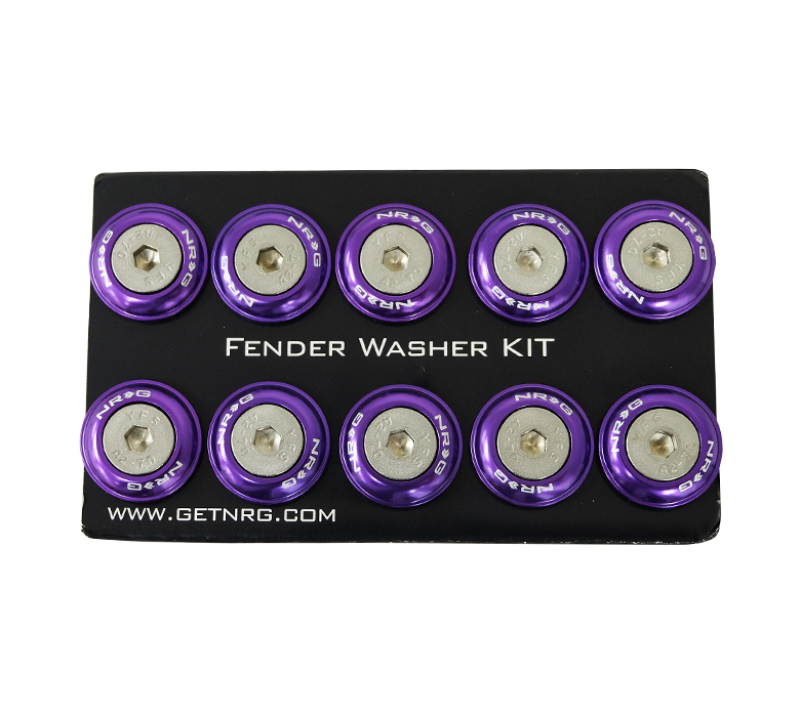 NRG FW-100PP - Fender Washer Kit w/Rivets For Plastic (Purple) - Set of 10