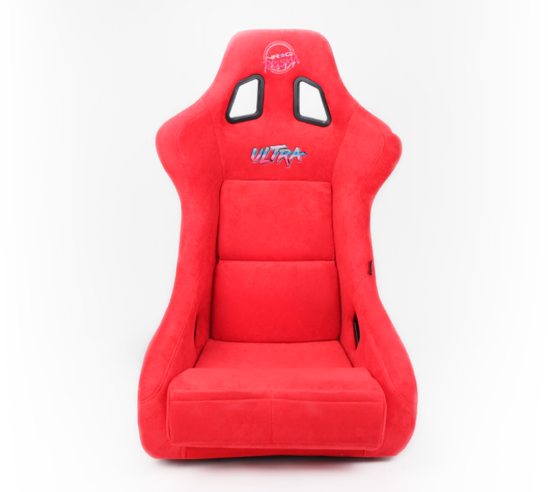 NRG FRP-302RD-ULTRA - FRP Bucket Seat ULTRA Edition - Large (Red Alcantara/Gold Glitter Back)