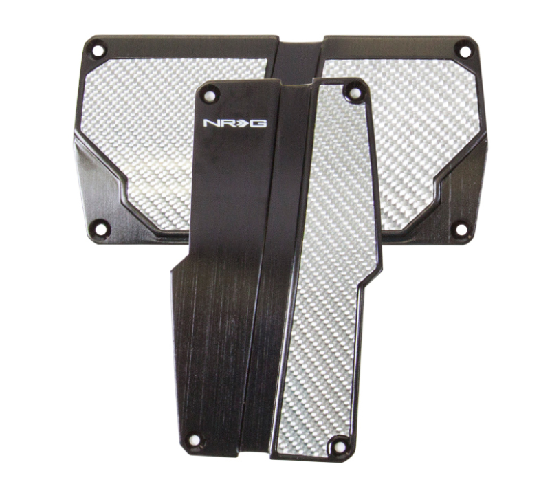 NRG PDL-150BK - Brushed Aluminum Sport Pedal A/T - Black w/Silver Carbon NRG PDL-150BK - Brushed Aluminum Sport Pedal A/T - Black w/Silver Carbon