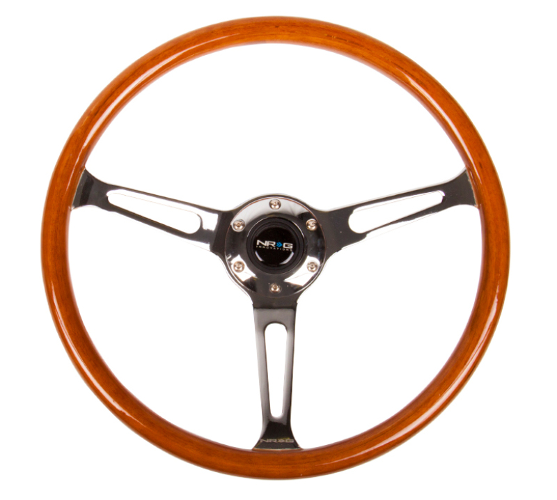 NRG RST-360SL - Reinforced Steering Wheel (360mm) Classic Wood Grain w/Chrome Cutout 3-Spoke Center NRG RST-360SL - Reinforced Steering Wheel (360mm) Classic Wood Grain w/Chrome Cutout 3-Spoke Center