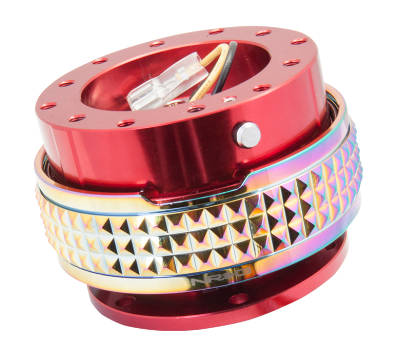 NRG SRK-210RD/MC - Quick Release Kit - Pyramid Edition - Red Body / Neochrome Pyramid Ring