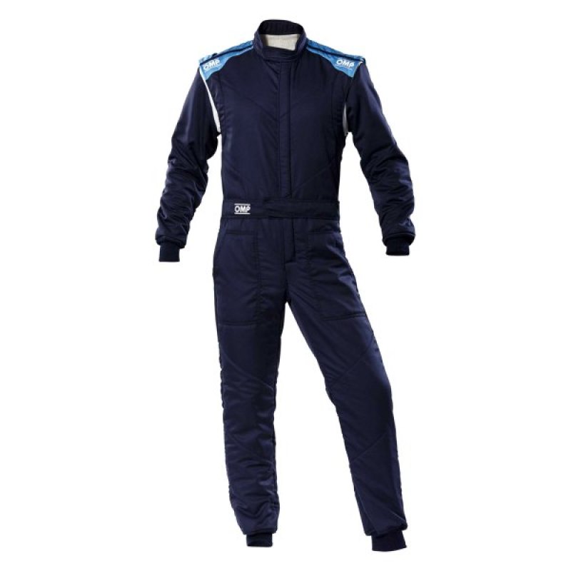 OMP Racing IA0-1828-E01-244-52 - OMP First-S Overall Navy Blue/Cyan - Size 52 (Fia 8856-2018)
