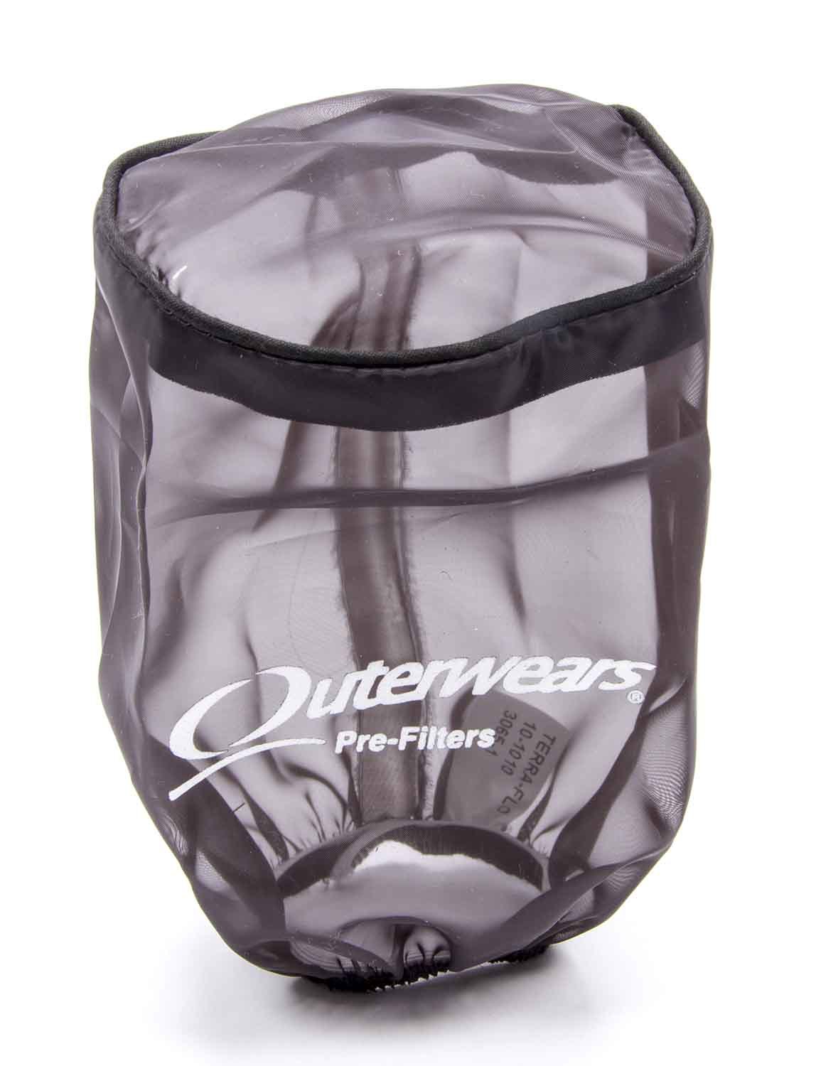 Outerwears 10-1010-01 - Air Filter Wrap - Pre Filter - Round - 3.5 in Diameter - 6 in Tall - Top -  Logo - Polyester - Black - Each