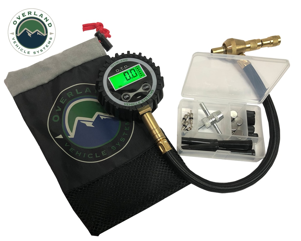 Overland Vehicle Systems 12020001 - Digital Tire Tire Deflator with Valve Kit & Storage Bag Universal