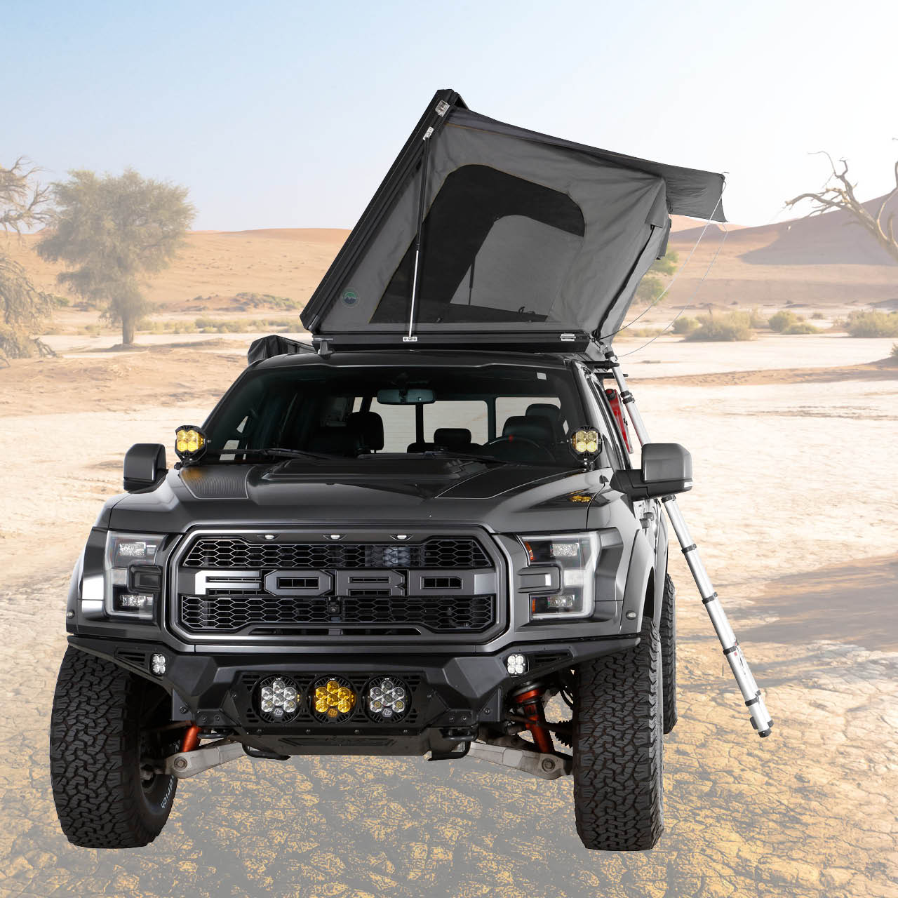 Overland Vehicle Systems 18109901 - Aluminum Clam Shell Roof Top Tent Sidewinder Side Opening