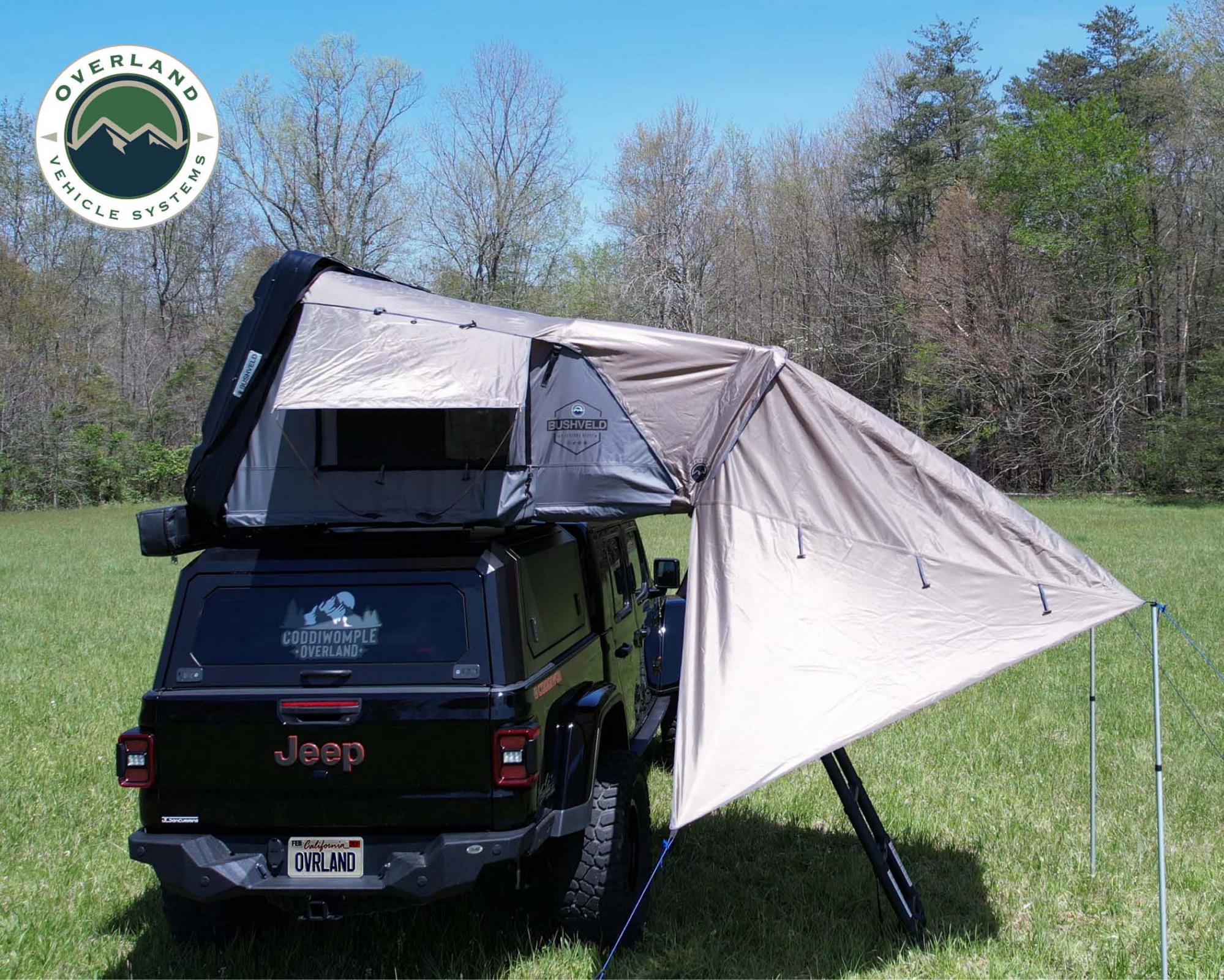 Overland Vehicle Systems 18189903 - Hard Shell Roof Top Tent Awning - Bushveld II for 2 Person Overland Vehicle Systems 18189903 - Hard Shell Roof Top Tent Awning - Bushveld II for 2 Person