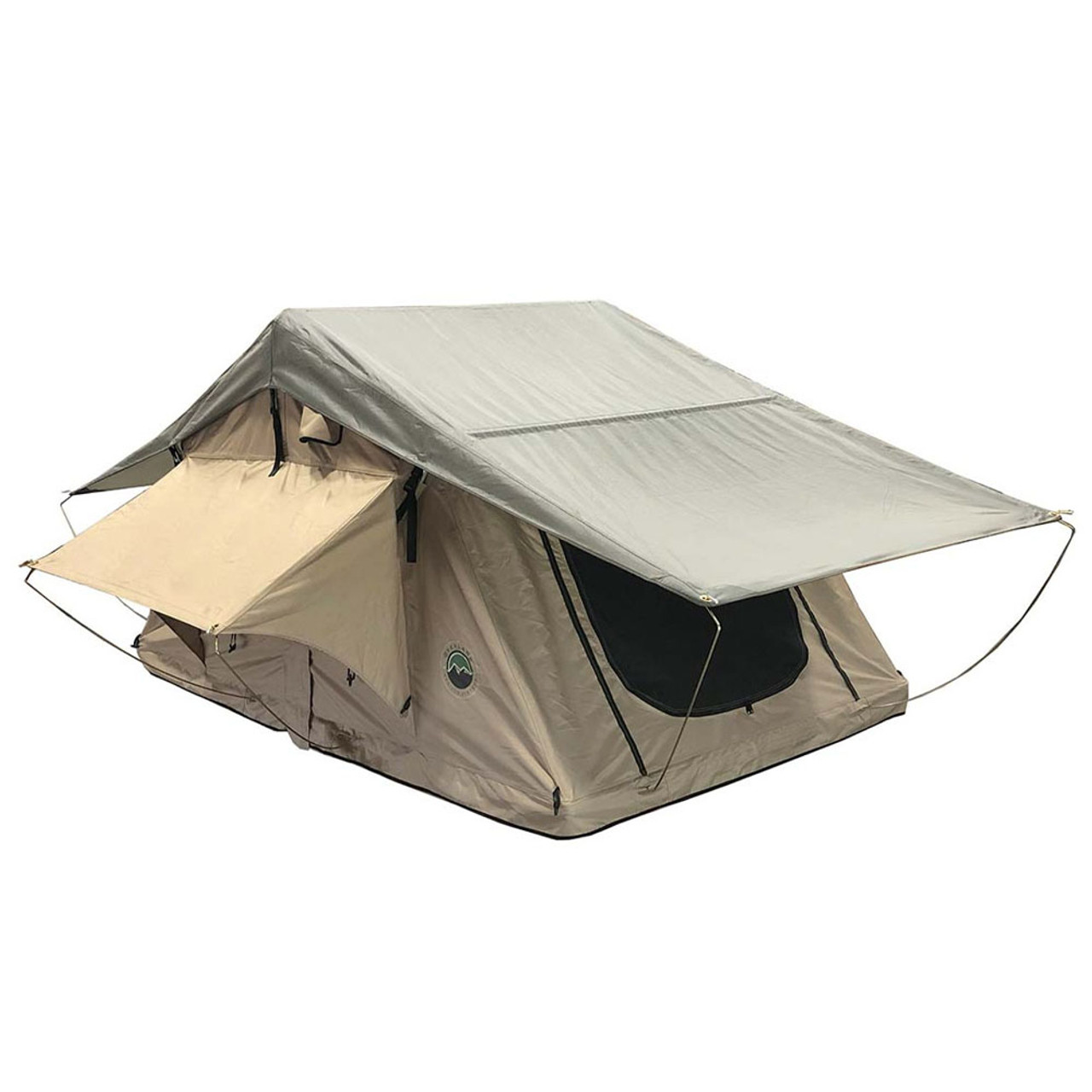 Overland Vehicle Systems 18119733 - LD TMBK 3 Roof Top Tent With Annex - Tan Base With Green Rain Fly, Black Aluminum Base, Black Ladder