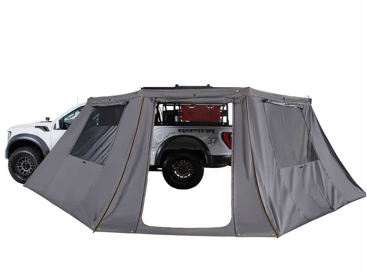 Overland Vehicle Systems 18159919 - HD Nomadic 180 - LTE Awning Wall, Universal, Grey Body, Green Trim W/Storage Bag