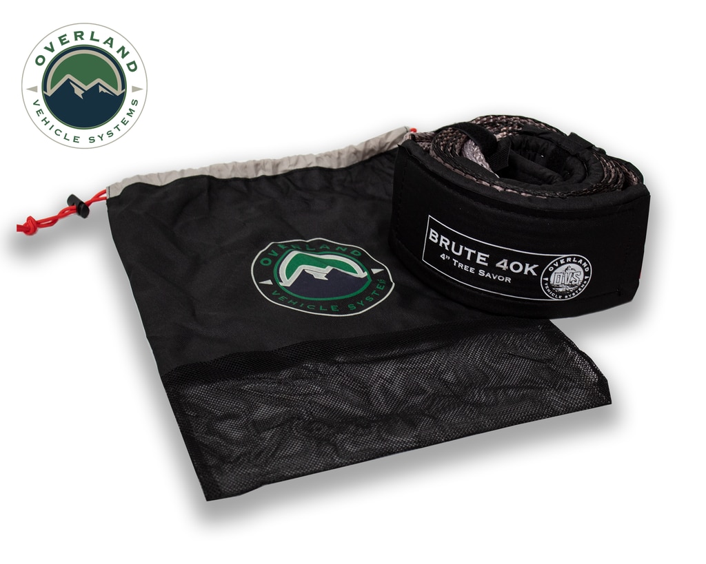 Overland Vehicle Systems 19079916 - Tree Saver Tow Strap 40,000 lb. Gray With Storage Bag
