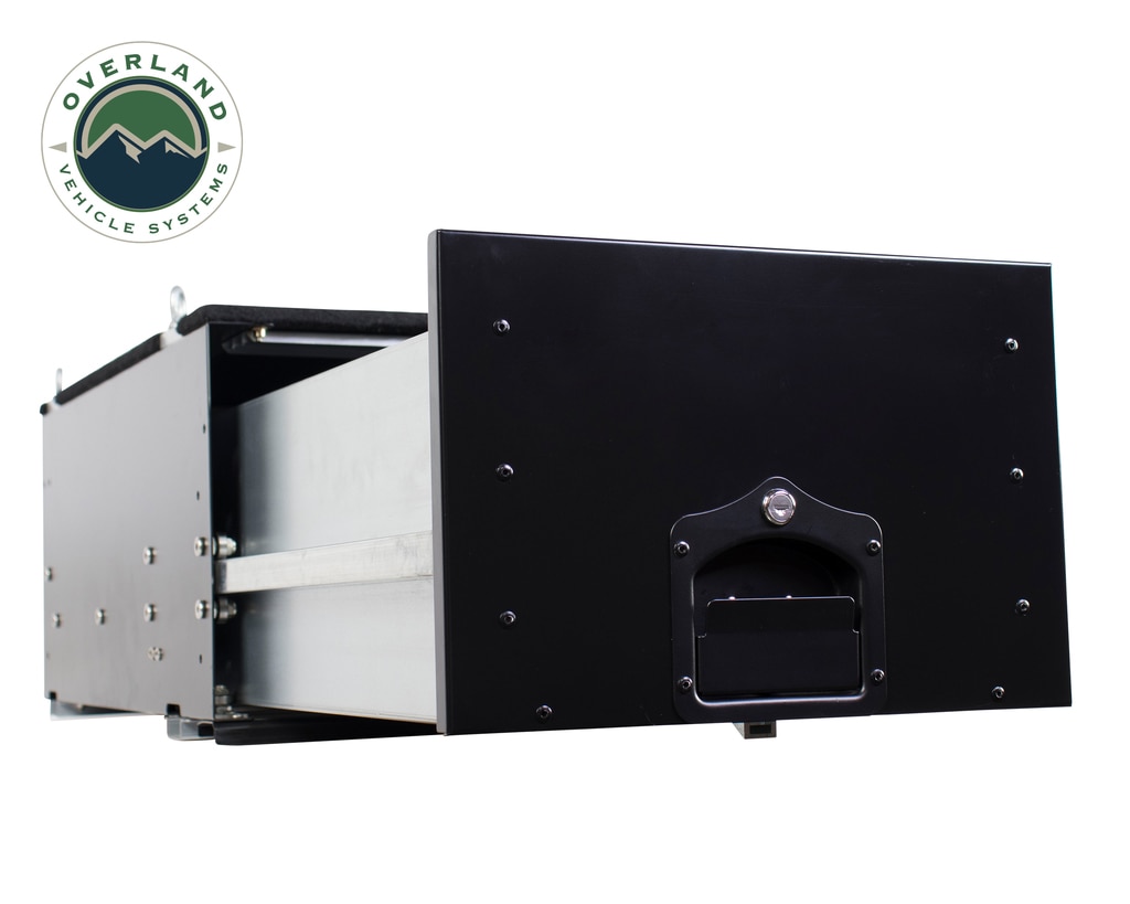 Overland Vehicle Systems 21010301 - Camping Storage Box Cargo Box With Slide Out Drawer Overland Vehicle Systems 21010301 - Camping Storage Box Cargo Box With Slide Out Drawer