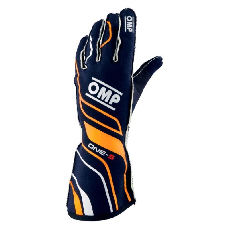 OMP Racing IB0-0770-A01-249-XXL - OMP One-S Gloves Navy Blue/Forange - Size XXL Fia 8556-2018
