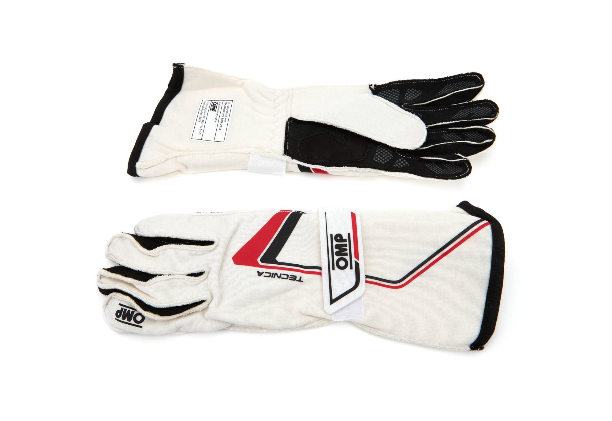 OMP Racing IB0-0772-A01-020-S - OMP Tecnica Gloves My2021 White - Size S (Fia 8856-2018)