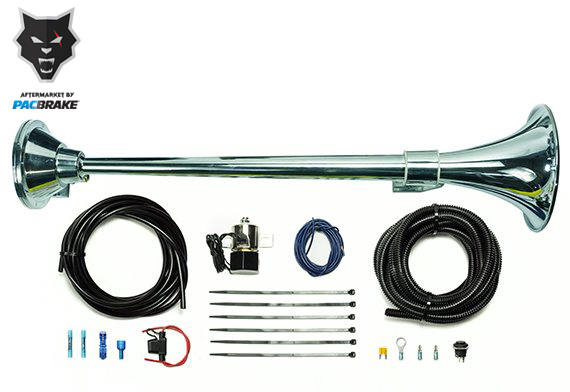 Pacbrake HP10234 - Basic Large Single Air Horn For Onboard Air Zinc Alloy/Stainless Steel Chrome