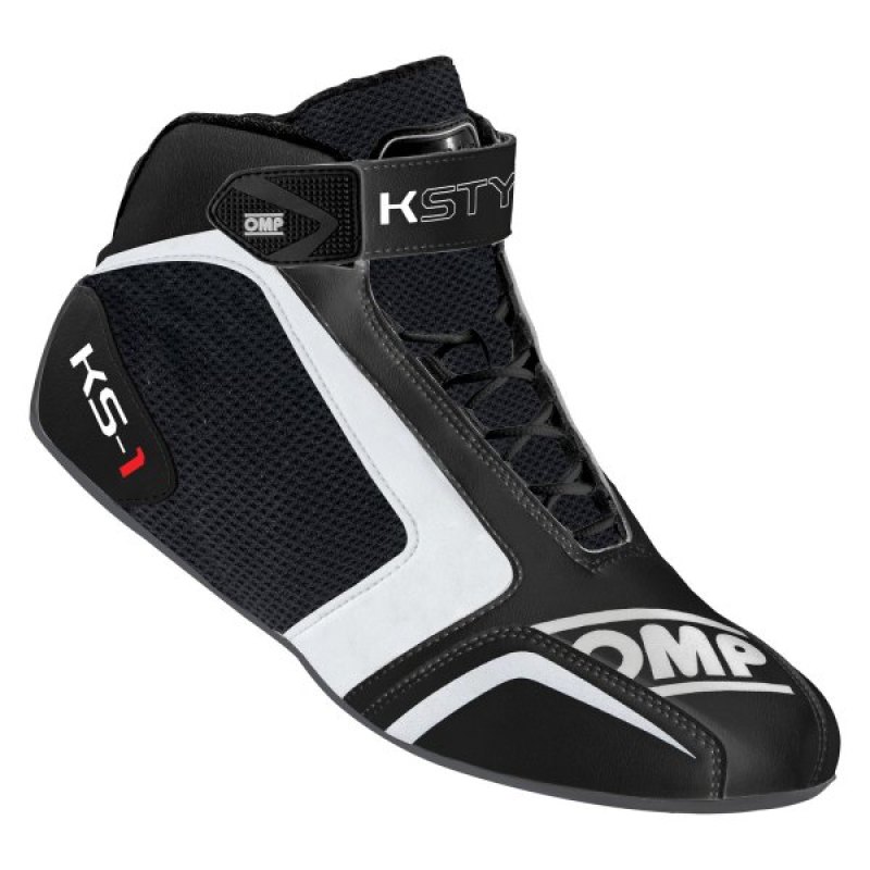 OMP Racing KC0-0815-A01-070-47 - OMP KS-1 Shoes Black/White - Size 47