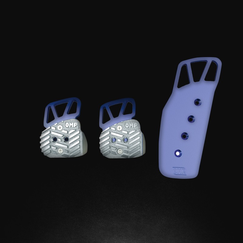 OMP Racing OA0-1069-041 - OMP Anodized Aluminum Pedals - Blue (Set of 3)