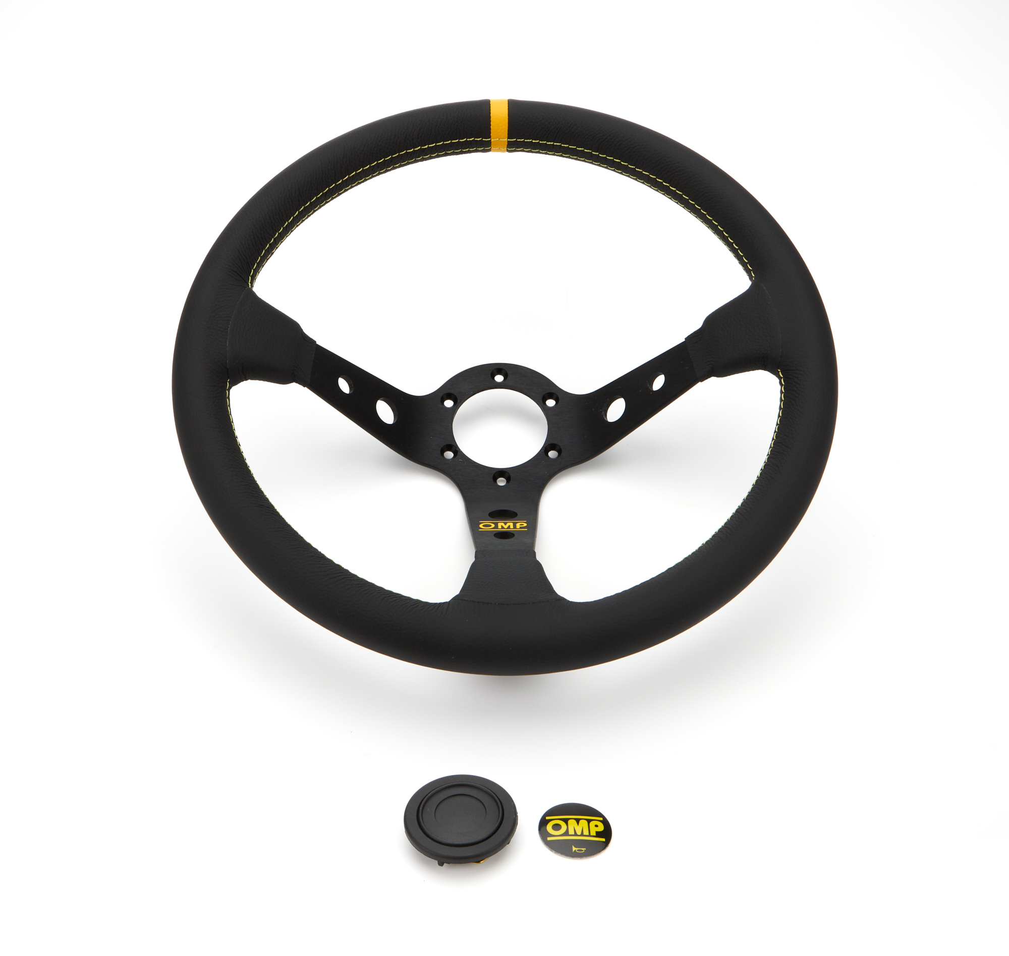 OMP Racing OD0-1956-071 - OMP Corsica Steering Wheel In Leather - Black