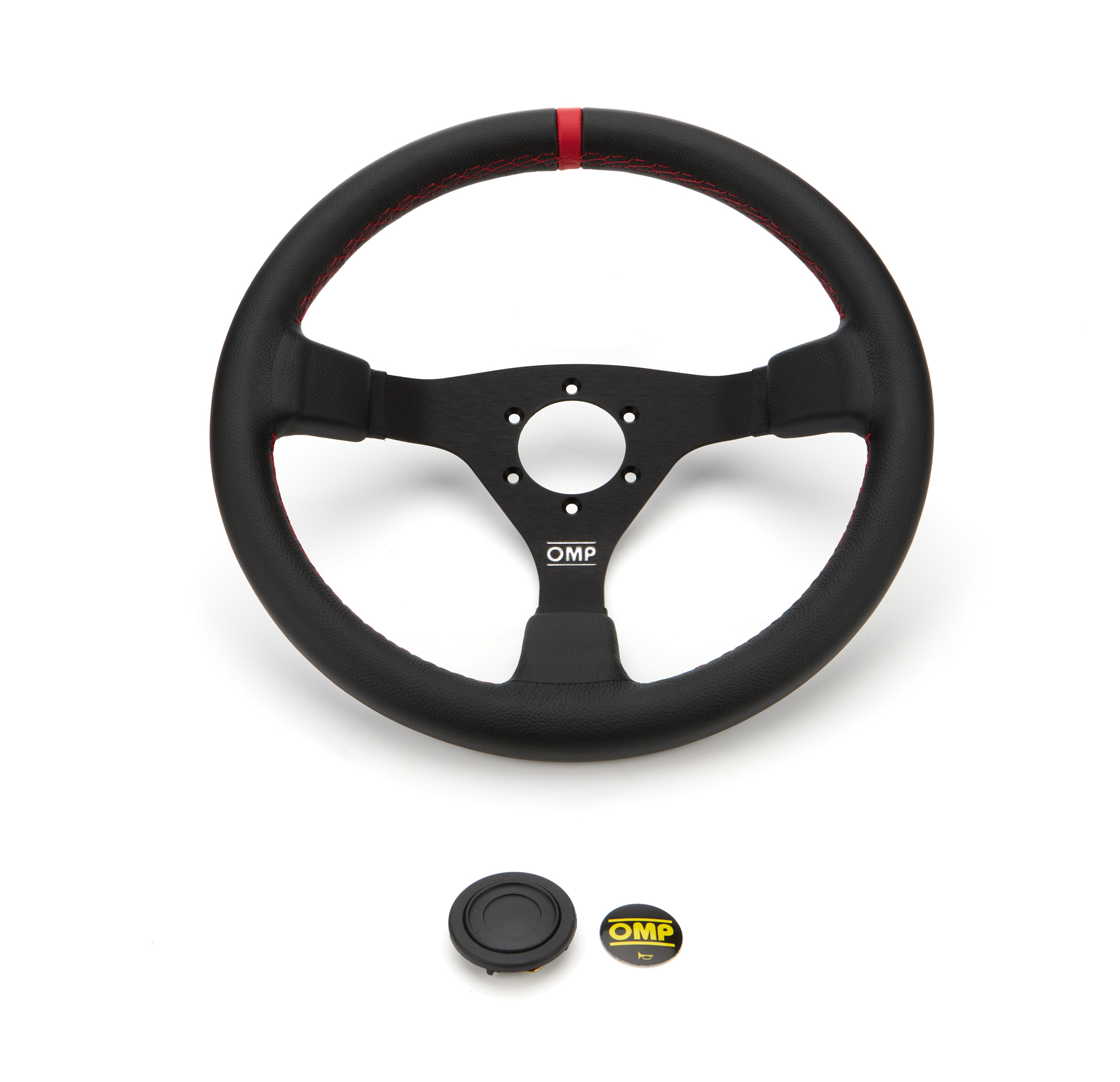 OMP Racing OD0-1980-073 - OMP WRC Steering Wheel Black/Red Leather