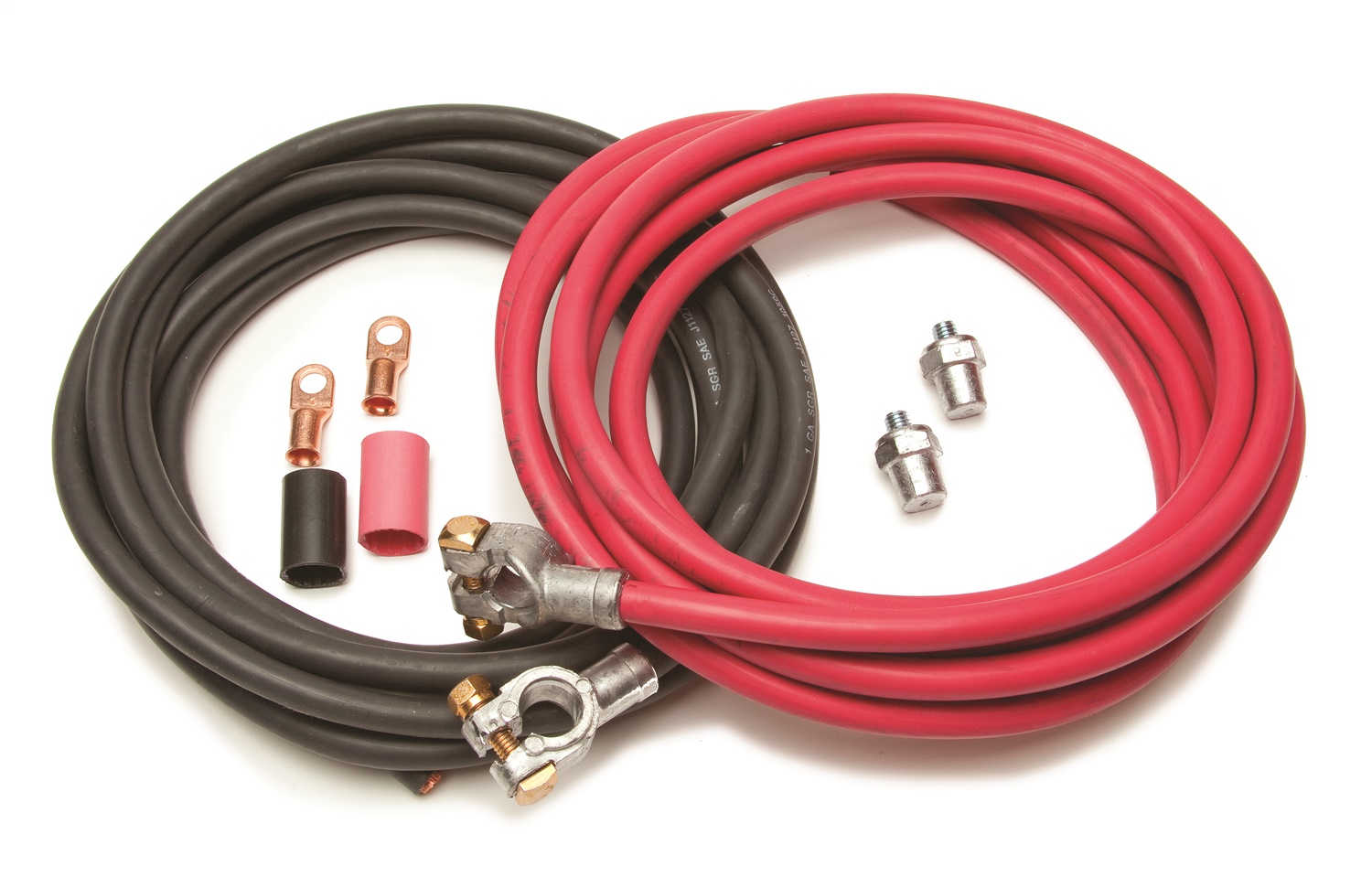 Painless Wiring 40105 - Battery Cable Kit - 1 Gauge - Top Mount Battery Terminals - Side Post Adapters / Terminals / Heat Shrink Included - Copper - 16 ft Red / 16 ft Black - Kit