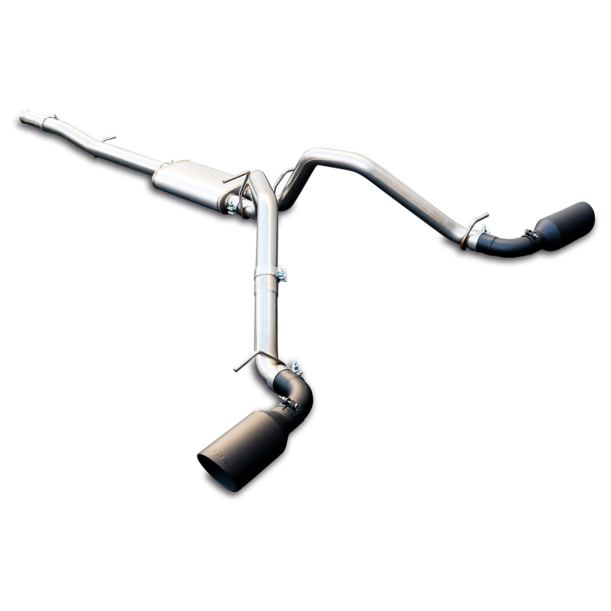 PPE 117040020 - Exhaust Cat Back 2.5 Inch w/Dual Tips Raw/Blk GM 4.3L 5.3L 2014-2018 2019 Classic Body