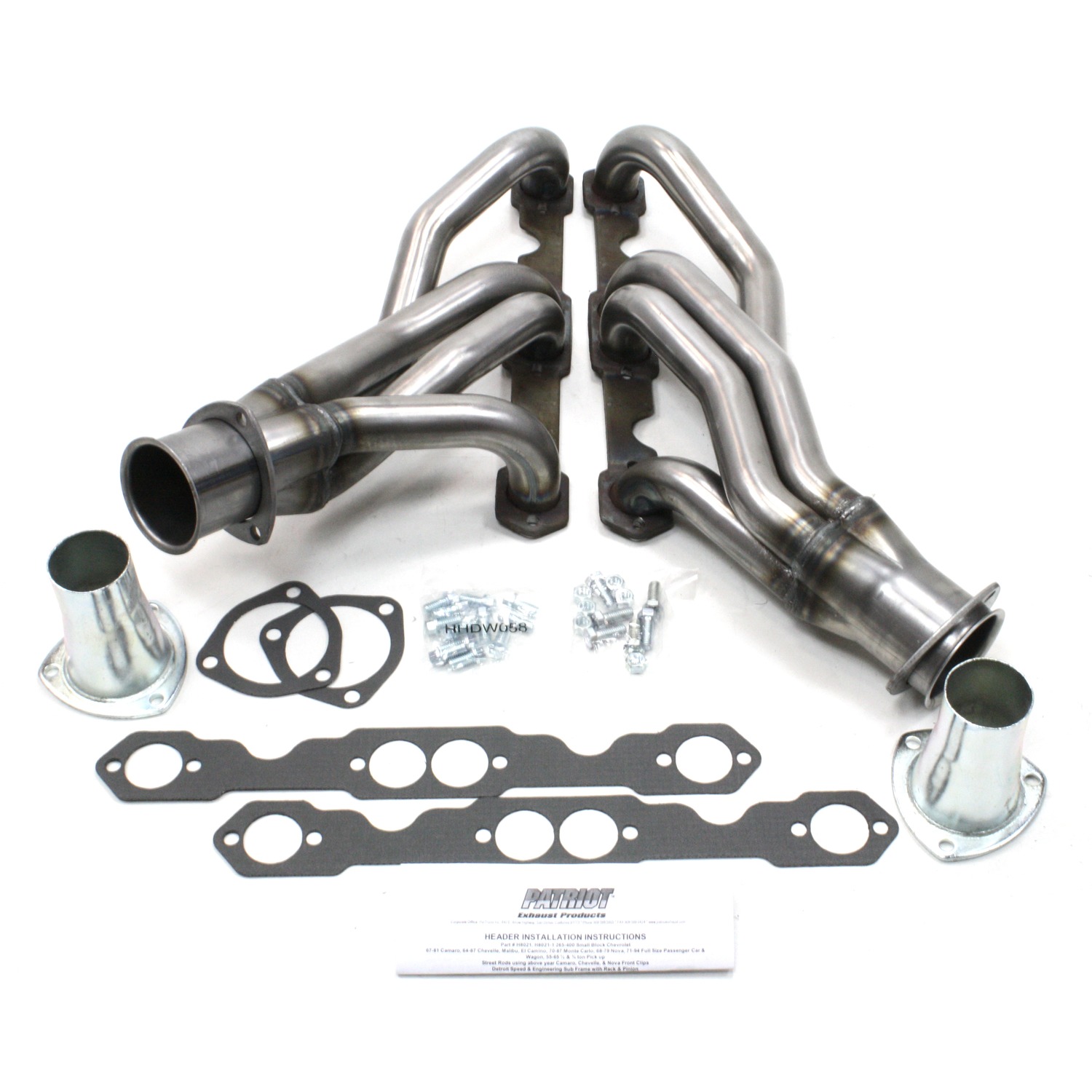 Patriot Exhaust H8021 - 64-92 GM F, G, A Body SBC Mid Length Raw