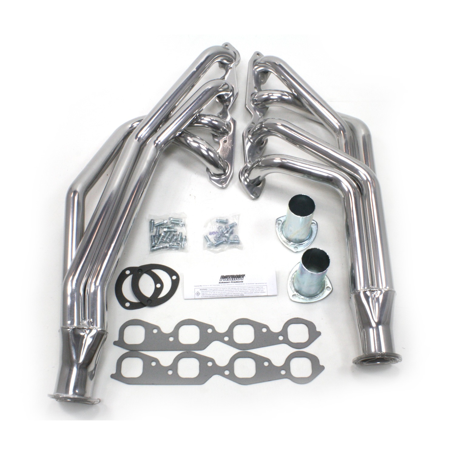 Patriot Exhaust H8023-1 - 55-57 Chevrolet BBC Long Tube Silver Patriot Exhaust H8023-1 - 55-57 Chevrolet BBC Long Tube Silver