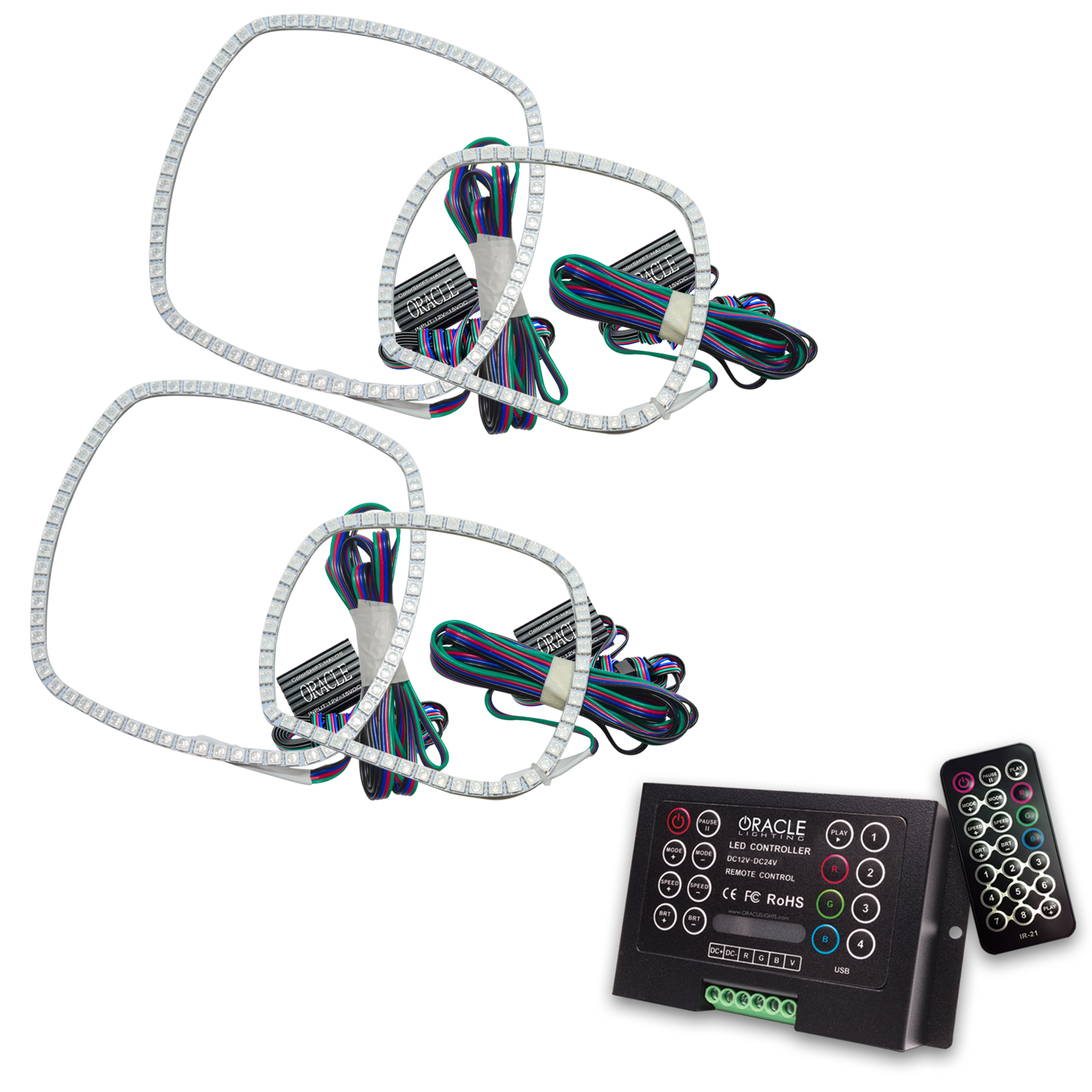 ORACLE Lighting 2234-333 - Dodge Charger 11-14 Halo Kit - ColorSHIFT w/ 2.0 Controller