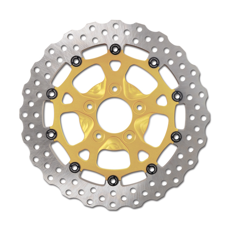 Performance Machine 0133-1536S-G - Disc Carr Dominator 11.5in x .20 FF No O/S Rr - Gold Ano