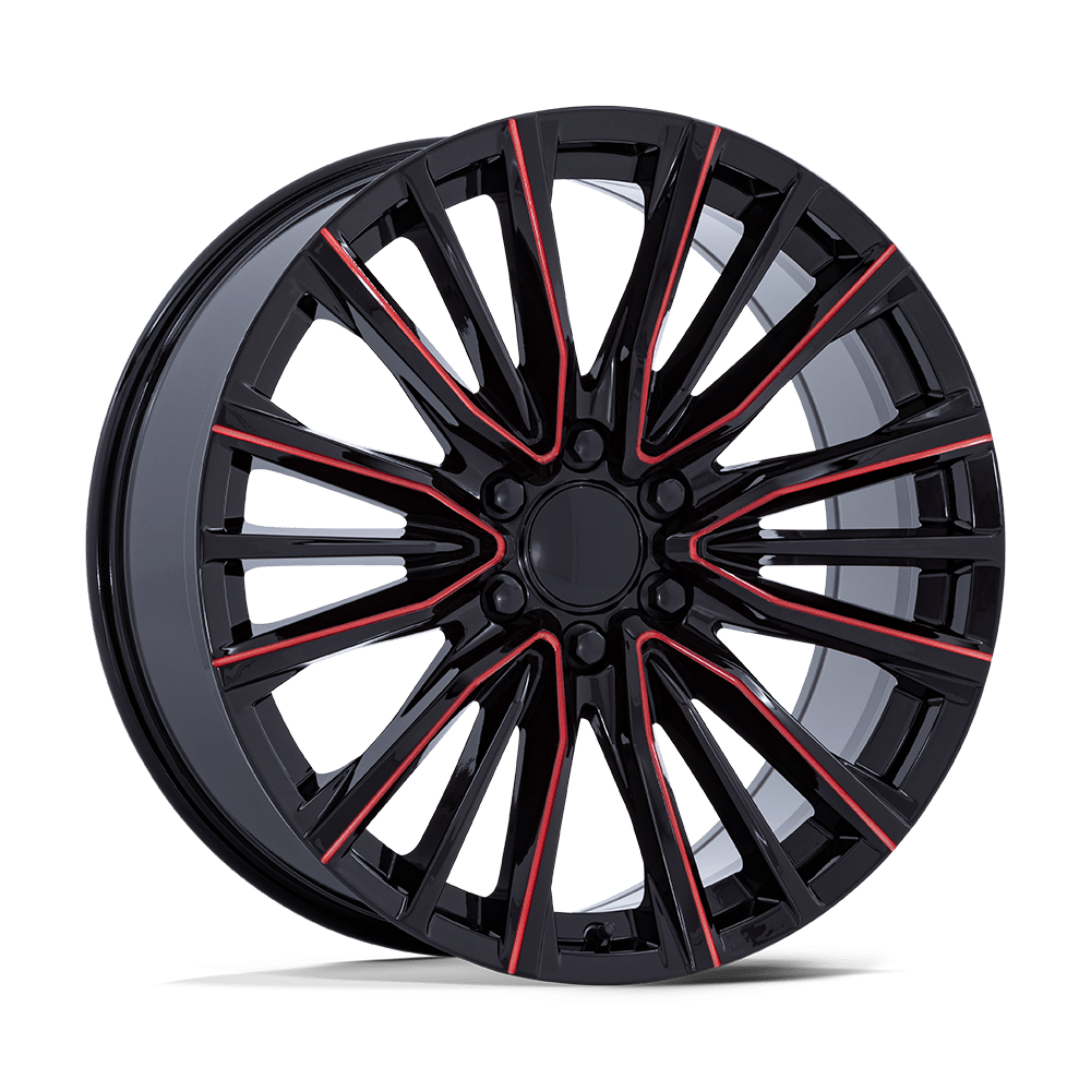 Performance Replicas PR223BQ22906128 - Pr223 22X9 Gloss Black Milled Red