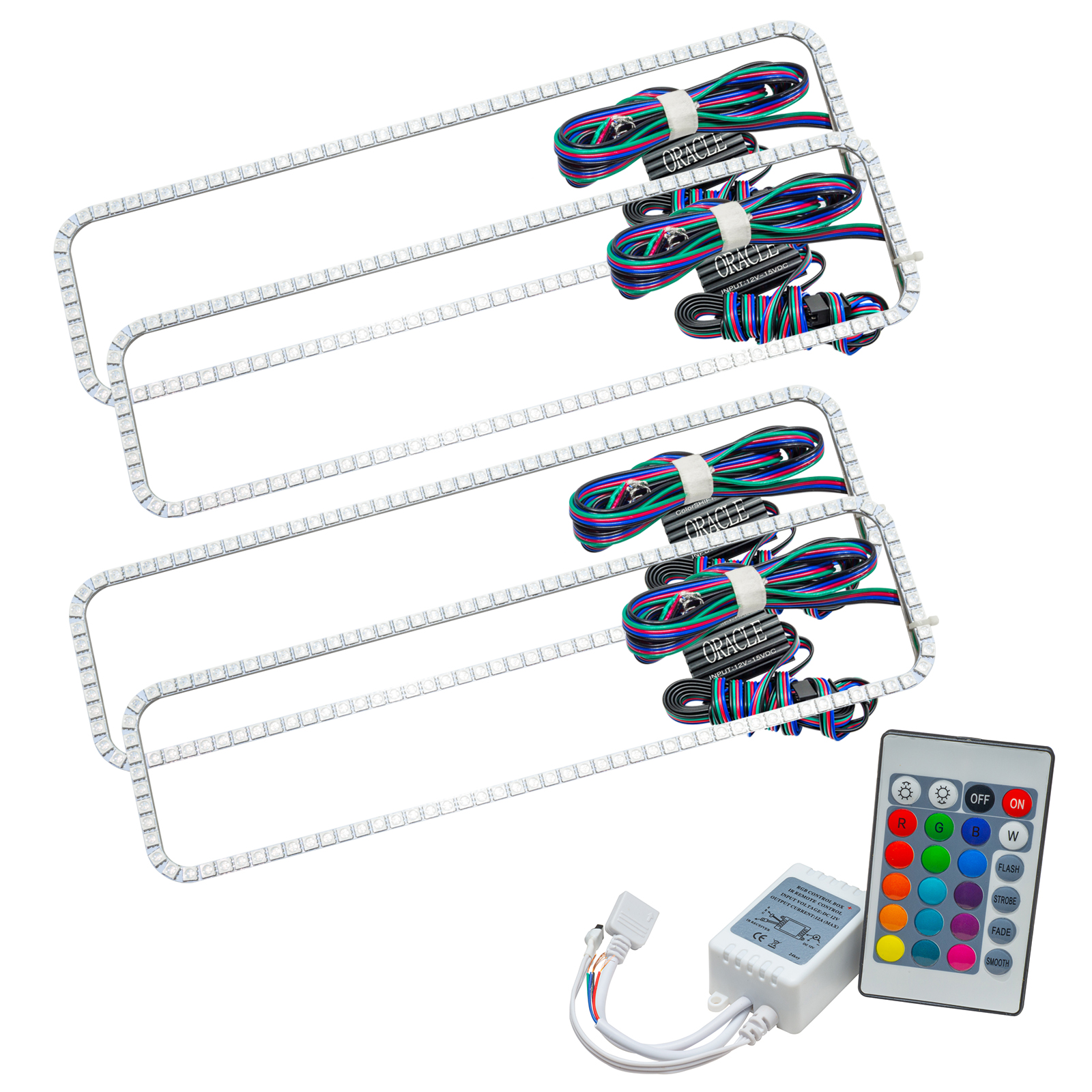 ORACLE Lighting 2282-504 - Chevrolet Tahoe 95-00 Dual Halo Kit - ColorSHIFT w/ Simple Controller