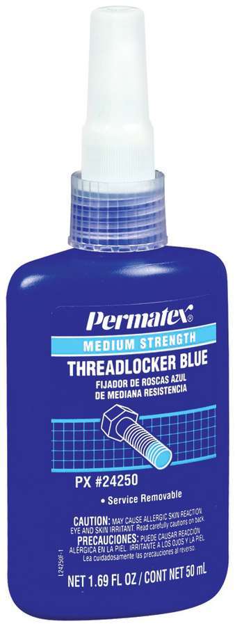 Permatex 24250 - Thread Locker - Blue - Medium Strength - 50 ml Bottle - Each Permatex 24250 - Thread Locker - Blue - Medium Strength - 50 ml Bottle - Each