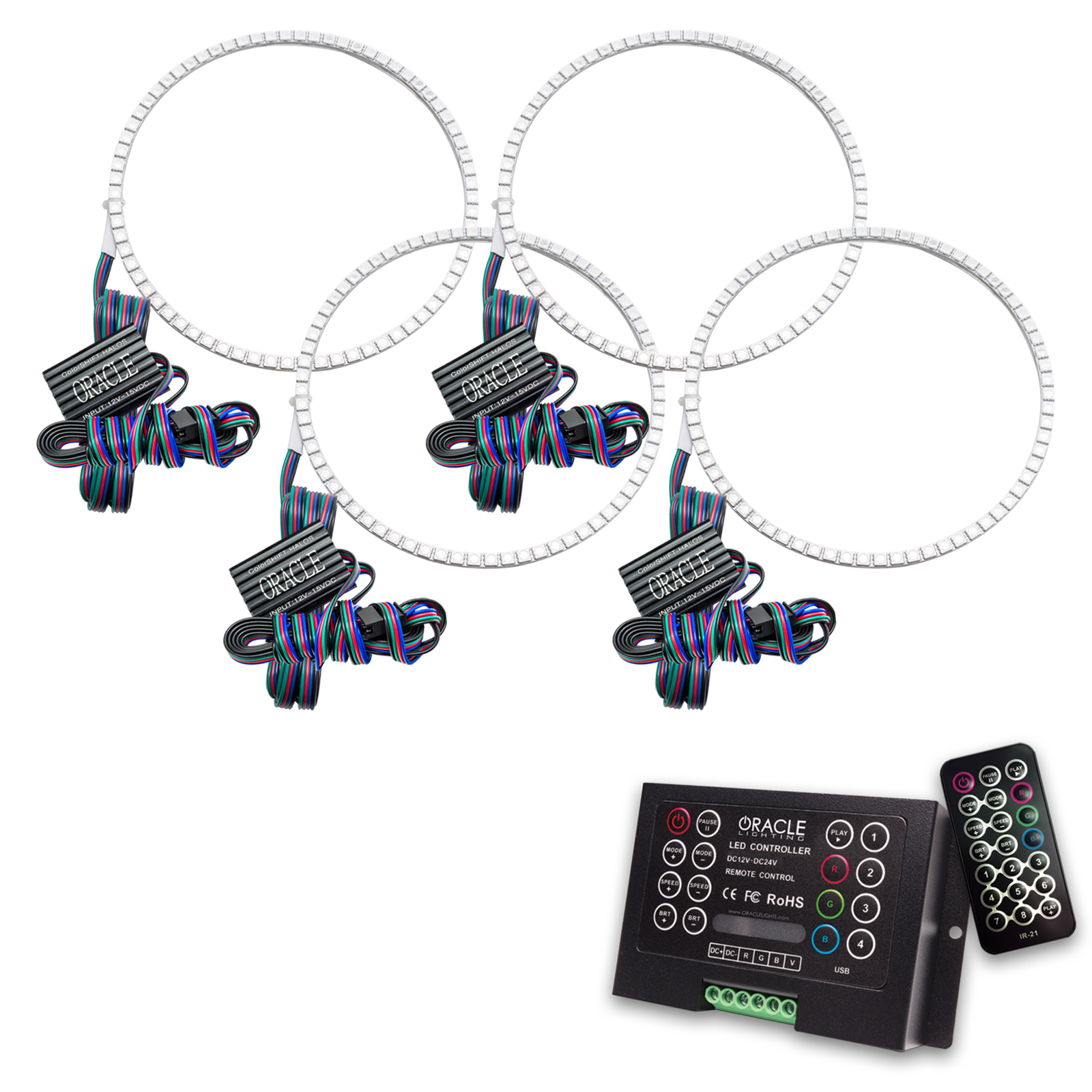 ORACLE Lighting 2332-333 - Jeep Liberty 08-13 Halo Kit - ColorSHIFT w/ 2.0 Controller