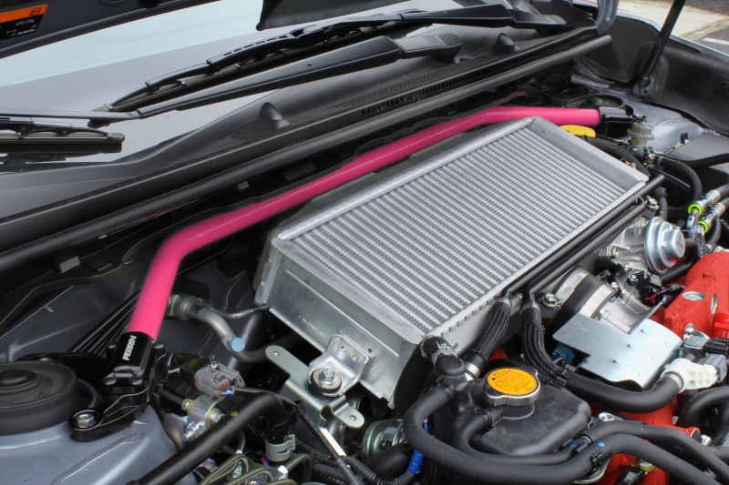 Perrin PSP-SUS-056HP - 08-14 WRX/STI/Impreza / 14-18 Forester / 13-17 Crosstrek / 05-09 Legacy FR Strut Brace - Pink