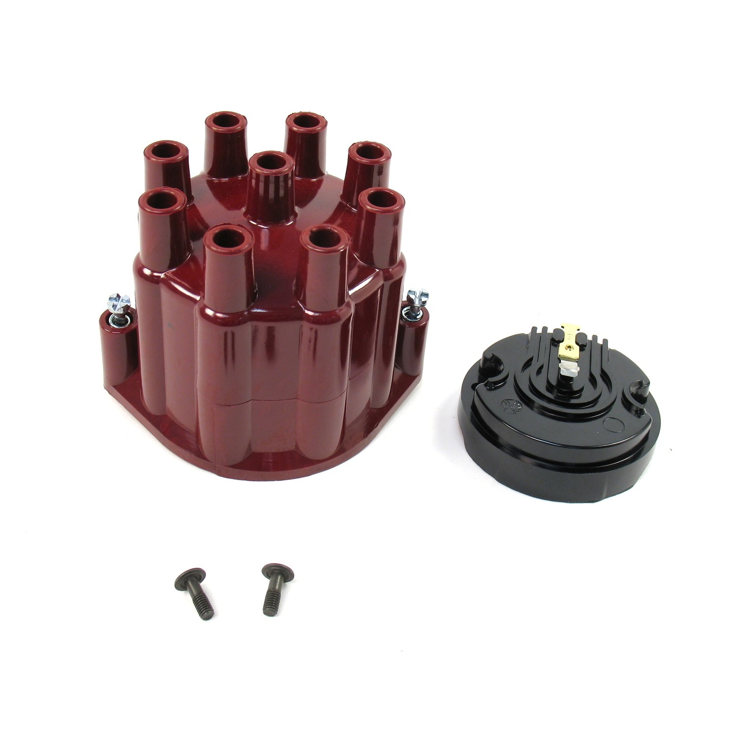 Pertronix D600701 - REPLACEMENT CAP AND ROTOR KIT FOR 8-CYLINDER FLAME-THROWER BILLET DISTRIBUTORS. RED FEMALE STYLE CAP