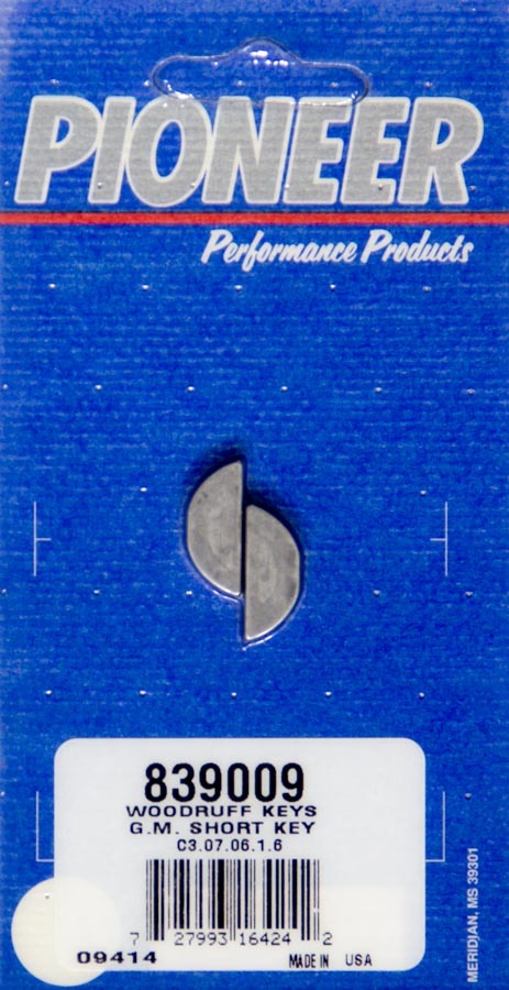 Pioneer 839009 - Crankshaft Key - Woodruff - 3/16 x 3/4 in - Steel - Natural - Buick / GM V6 / V8 - Pair