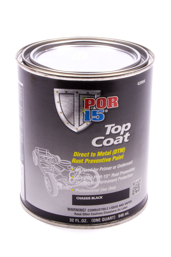 Por-15 45904 - Top Coat Chassis Black Paint Quart