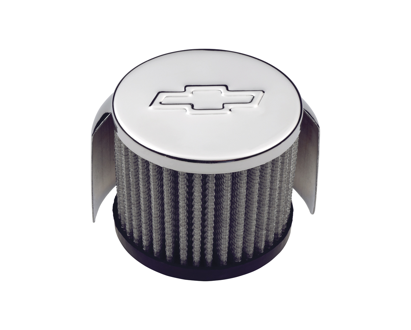 Proform 141-621 - Engine Valve Cover Breather 3 Inch Diameter Chevy Logo Push-In Style w/Hood Chrome Chevrolet Performance Parts