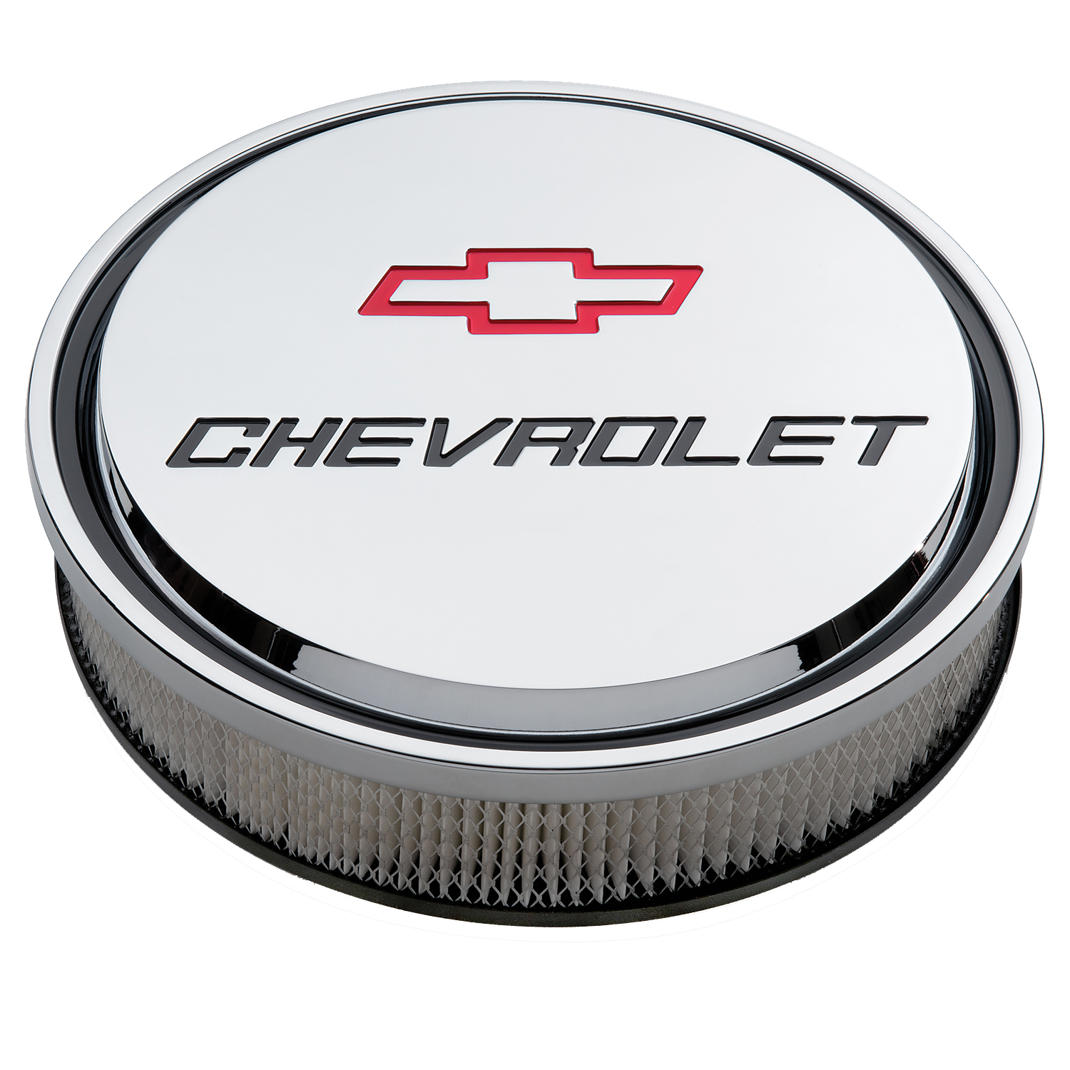 Proform 141-835 - 14 Inch Air Cleaner Kit Alunimum Chrome Recessed Chevy and Bowtie Emblems Chevrolet Performance Parts