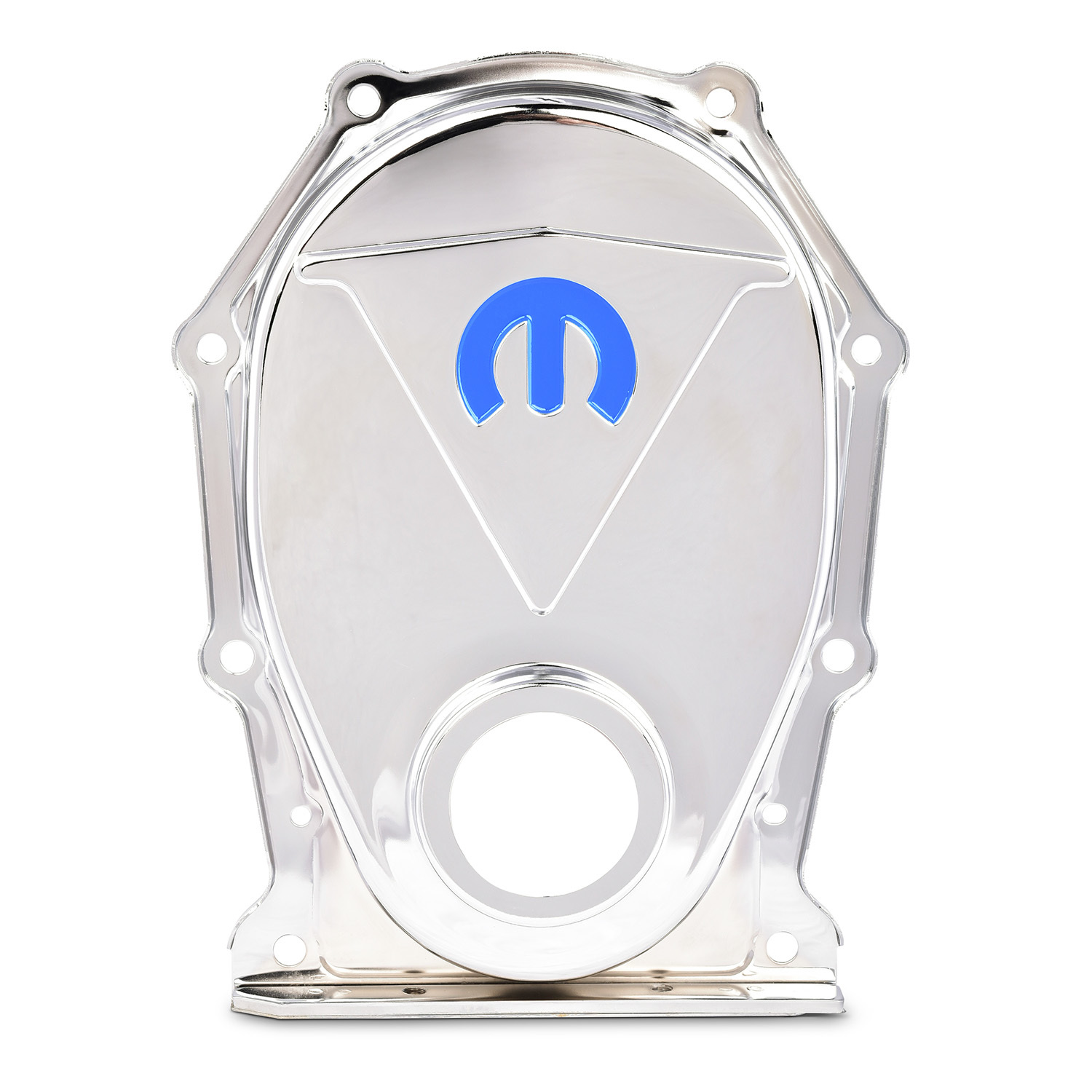 Proform 440-216 - MOPAR Omega M Emblem Timing Chain Cover Chrome Finish Proform 440-216 - MOPAR Omega M Emblem Timing Chain Cover Chrome Finish