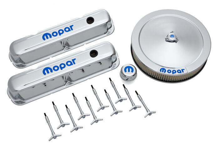 Proform 440-900 - Engine Dress-Up Kit Chrome w/Blue MOPAR Logo Fits LA/Small Block Engines Proform 440-900 - Engine Dress-Up Kit Chrome w/Blue MOPAR Logo Fits LA/Small Block Engines