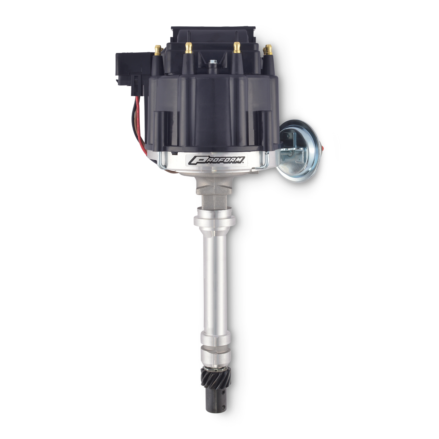Proform 66941BK - HEI Distributor Racing Type w/Vac-Adv Black Cap Polished For Chevy V8 Engine