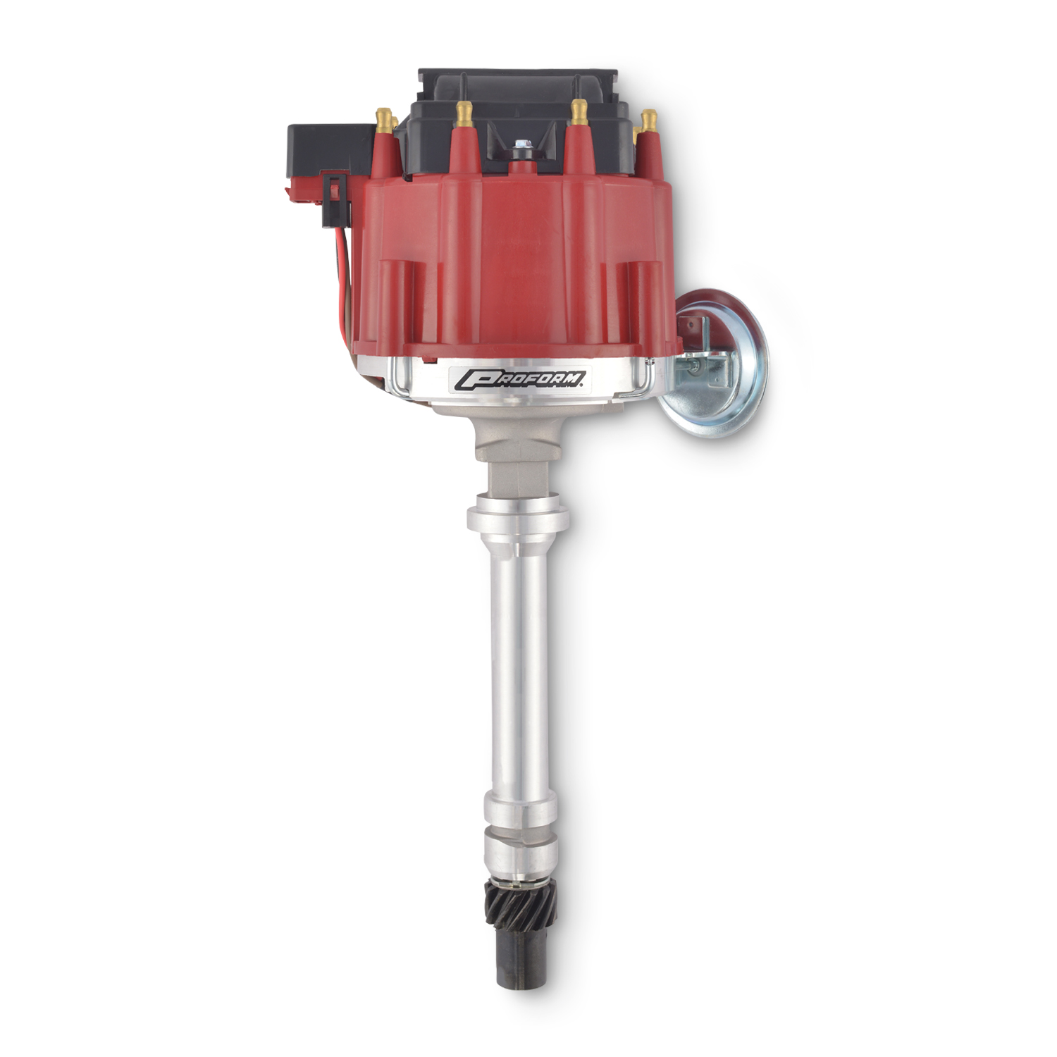 Proform 66941R - HEI Distributor Racing Type w/Vac-Adv Red Cap Polished For Chevy V8 Engines