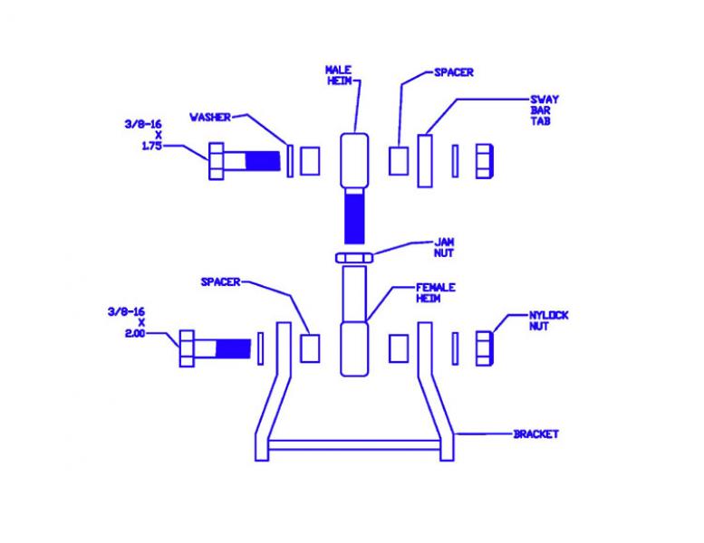 Progress Technology 65.1006 - 01-05 Honda Civic Rear Sway Bar Adapter Kit
