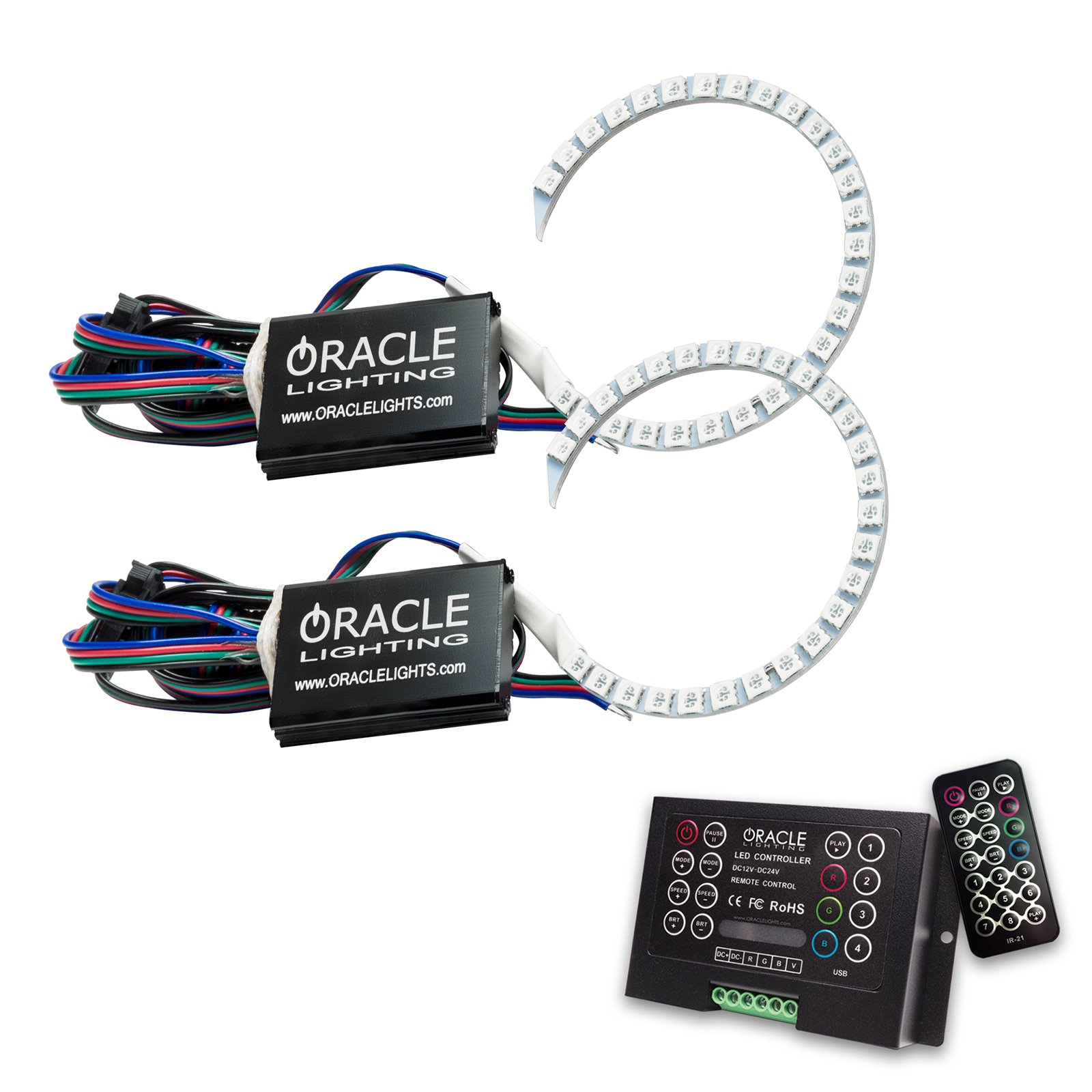 ORACLE Lighting 3944-333 - Dodge Charger 15-21 Projector Halo Kit - ColorSHIFT w/ 2.0 Controller ORACLE Lighting 3944-333 - Dodge Charger 15-21 Projector Halo Kit - ColorSHIFT w/ 2.0 Controller